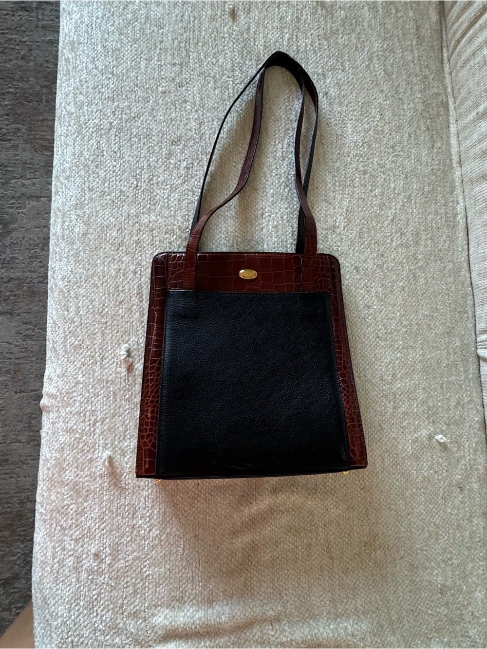 Bally Black and Brown Leather Shoulder Bag